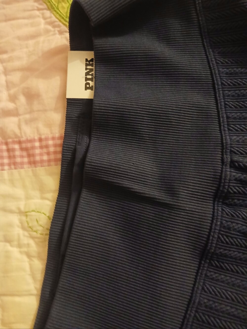 Nwt Navy Pink Victoria Secret Seemless Cable Knit Flare Leggings - Picture 5 of 6